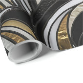Abstracte Orchidee Goud Monochroom Inpakpapier (Rol Hoek)