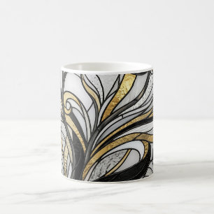Abstracte Orchidee Gouden Monochroom Koffiemok