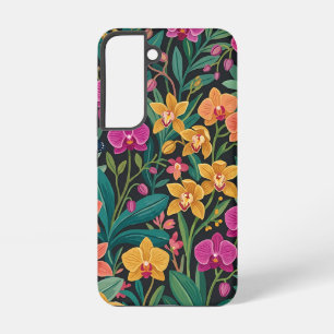 Abstracte Orchidee Vlinders Tuin Samsung Hoesjes Galaxy Hoesje