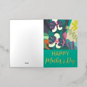 Abstracte orchideeën Floral Happy Moederdag Gold Folie Feestdagenkaart (Buiten Laag)