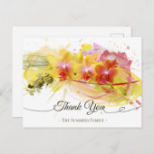 Abstracte orchideeën kleurenplastische kalligrafie briefkaart (Voorkant / Achterkant)