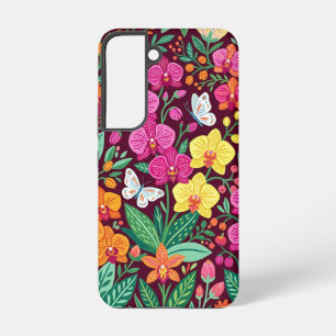 Abstracte Orchideeën Tuin Vlinders Samsung Hoezen Galaxy Hoesje