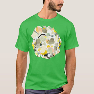 Abstracte Organische Geometrie Mosterd T-shirt