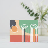 Abstracte organische kunst retro design briefkaart (Staand voorkant)