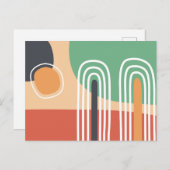 Abstracte organische kunst retro design briefkaart (Voorkant / Achterkant)