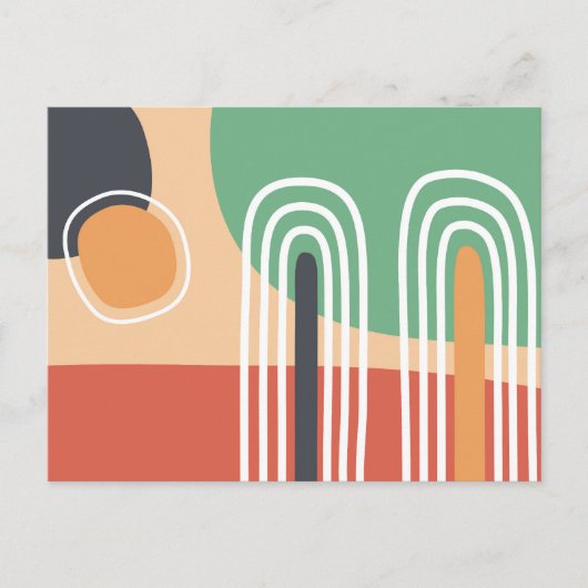 Abstracte organische kunst retro design briefkaart (Voorkant)