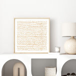 Abstracte organische lijnen Kunst in Boho Gold Poster<br><div class="desc">Abstracte moderne kunst - Lijnen in gouden oranje</div>