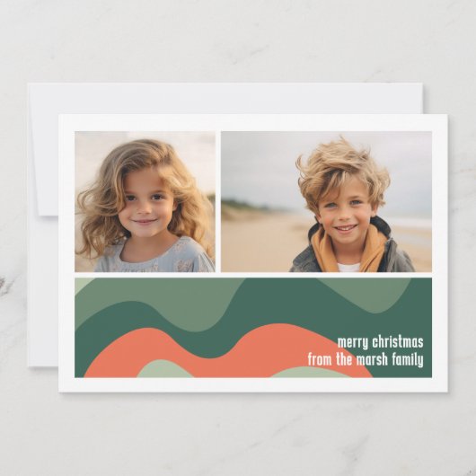 Abstracte organische lijnkunst - 1 foto Jade Tange Feestdagenkaart (Voorkant)