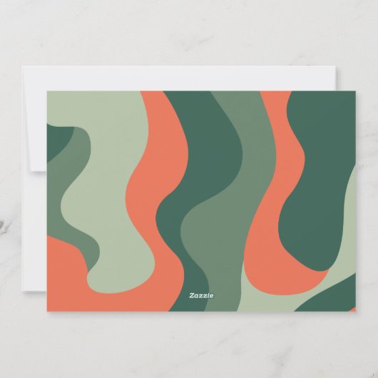 Abstracte organische lijnkunst - 1 foto Jade Tange Feestdagenkaart (Achterkant)