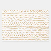 Abstracte organische lijnkunst in Boho Gold Inpakpapier Vel (Voorkant 3)