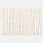 Abstracte organische lijnkunst in Boho Gold Inpakpapier Vel (Voorkant)
