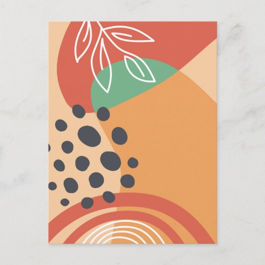 Abstracte organische moderne kunst briefkaart (Voorkant)