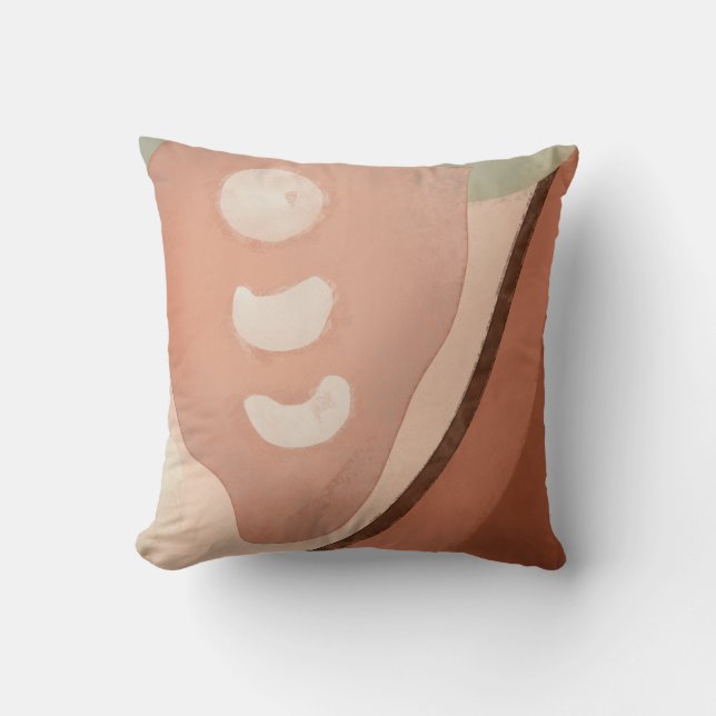Abstracte organische retro afgeronde vormen Modern Kussen (Voorkant)