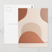 Abstracte organische terracotta boho curven briefkaart (Voorkant / Achterkant)