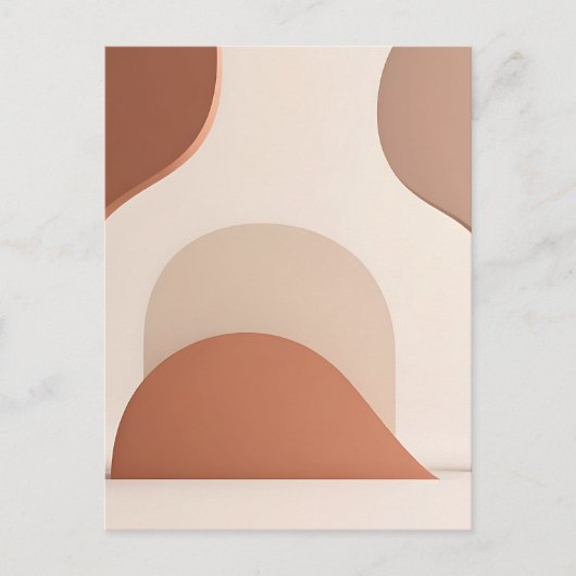 Abstracte organische terracotta boho curven briefkaart (Voorkant)