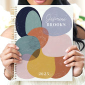 Abstracte organische vormen 2025 aangepaste naam planner