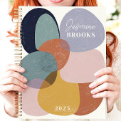 Abstracte organische vormen 2025 aangepaste naam planner