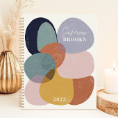 Abstracte organische vormen 2025 aangepaste naam planner