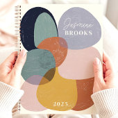 Abstracte organische vormen 2025 aangepaste naam planner