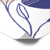 Abstracte organische vormen - Blauw en beige Poster (Hoek)