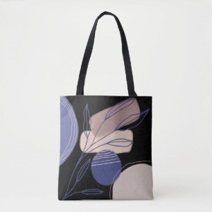 Abstracte organische vormen - Blauw en beige Tote Bag