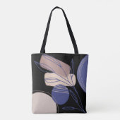 Abstracte organische vormen - Blauw en beige Tote Bag (Achterkant)