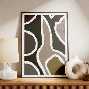 Abstracte organische vormen chic kantoor kunstprin poster
