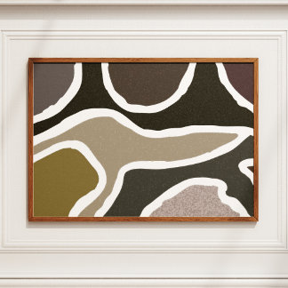 Abstracte organische vormen chic kantoor kunstprin poster