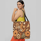 Abstracte organische vormen en patronen in warme a tote bag