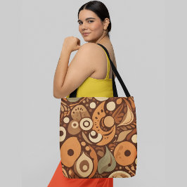 Abstracte organische vormen en patronen in warme a tote bag