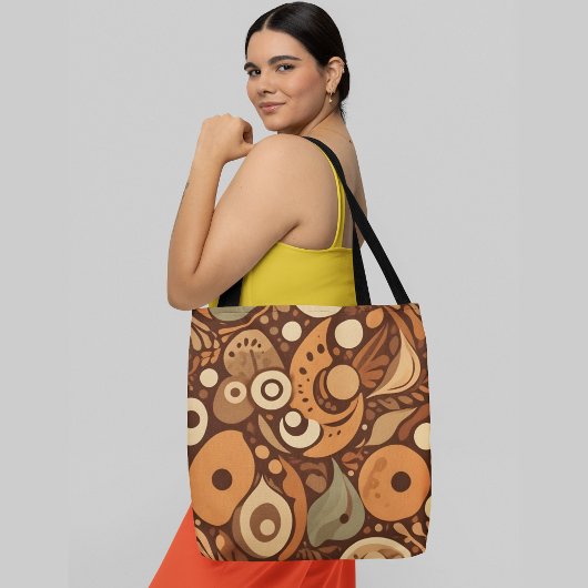 Abstracte organische vormen en patronen in warme a tote bag