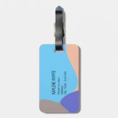 Abstracte organische vormen gepersonaliseerd bagagelabel (Achterkant verticaal)