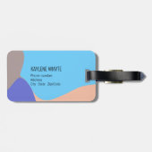 Abstracte organische vormen gepersonaliseerd bagagelabel (Achterkant horizontaal)