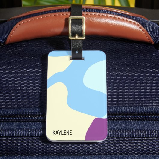 Abstracte organische vormen gepersonaliseerd bagagelabel (Voorkant Insitu 2)