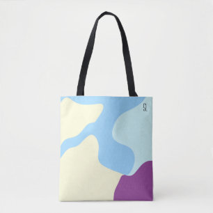 Abstracte organische vormen gepersonaliseerd tote bag