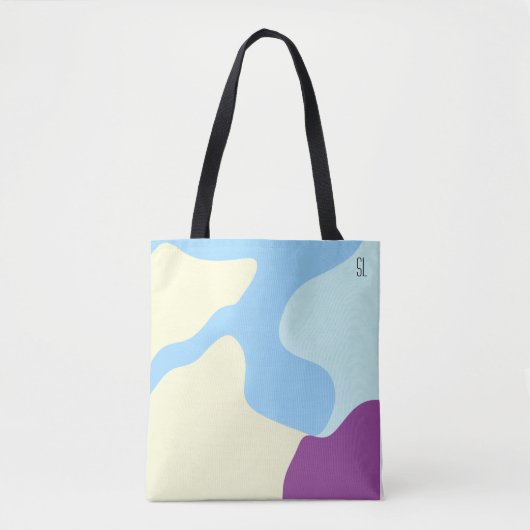 Abstracte organische vormen gepersonaliseerd tote bag (Voorkant)