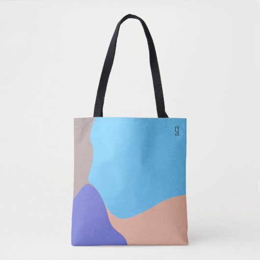 Abstracte organische vormen gepersonaliseerd tote bag (Voorkant)