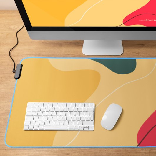 Abstracte organische vormen kalligrafie monogram bureaumat