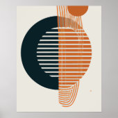 Abstracte organische vormen Oranje en zwart Poster (Voorkant)