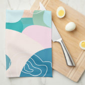 Abstracte Organische Vormen Zonsondergang Kleurenp Theedoek (Quarter Fold)