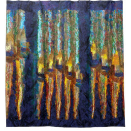 Abstracte orgelpijpen douchegordijn