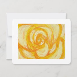 Abstracte originele kunst van Gele Roos Feestdagenkaart