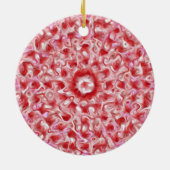 Abstracte-ornament rode en roze zwepen keramisch ornament (Achterkant)