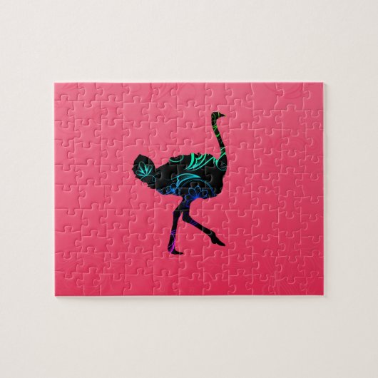 Abstracte Ostrich Foto Puzzle Legpuzzel (Horizontaal)