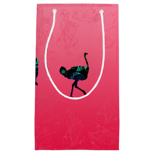 Abstracte Ostrich Gift Bag Klein Cadeauzakje (Voorkant)