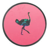 Abstracte Ostrich Hockey Puck (Voorkant)