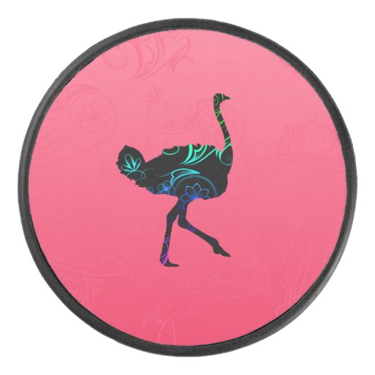 Abstracte Ostrich Hockey Puck (Voorkant)