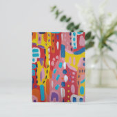 Abstracte oude basiskleuren briefkaart (Staand voorkant)