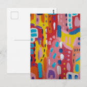 Abstracte oude basiskleuren briefkaart (Voorkant / Achterkant)