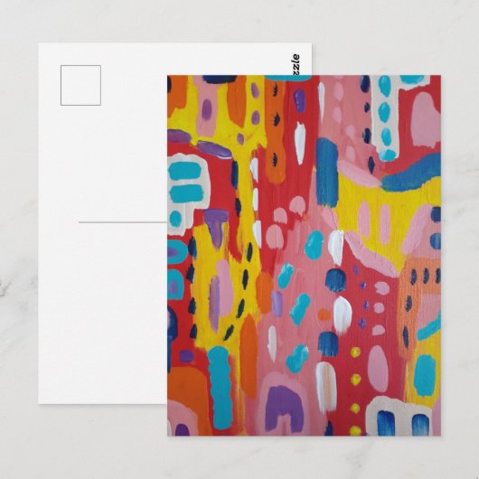 Abstracte oude basiskleuren briefkaart (Voorkant / Achterkant)